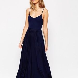ASOS Cami Maxi dress with pleated skirt -Navy